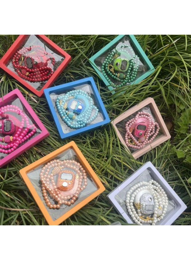 Prayer beads set with electronic counter - elegant design inside a gift box (green color) - Image 3